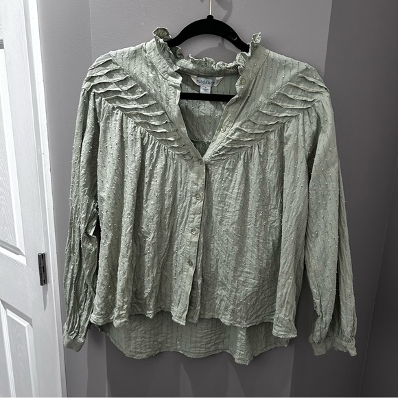 Sundance Mint Green Long Sleeve Top-Sm - Picture 1 of 5